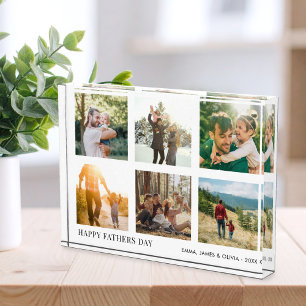 Happy Fathers Day Simple Modern Photo Collage Block