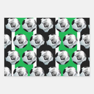 Happy Fathers Day Soccer Baller Football Wrapping Paper Sheet