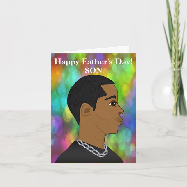 Happy Father's Day Son African American Card (Front)