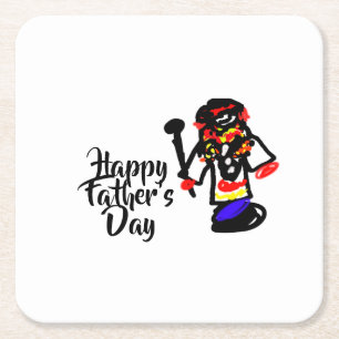 Happy Father's Day Square Paper Coaster