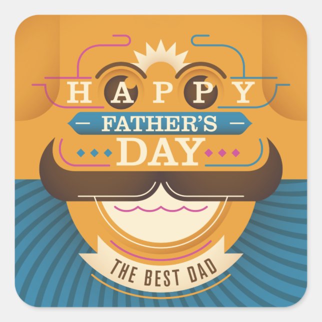 Happy Father's Day Square Sticker (Front)