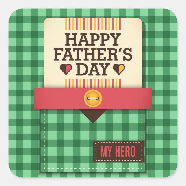 Happy Father's Day Square Sticker (Front)