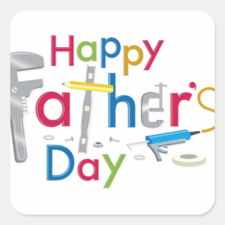 happy father's day square sticker