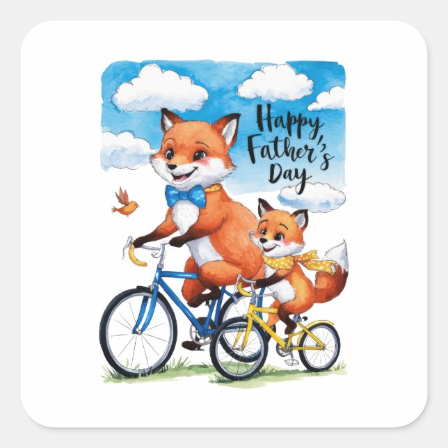 Happy Father's Day Square Sticker (Front)