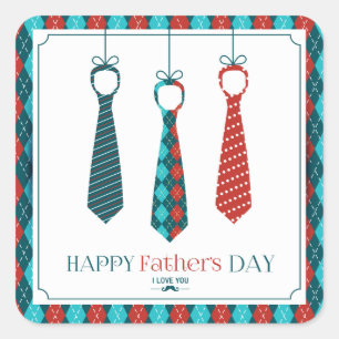 Happy Father's Day Square Sticker