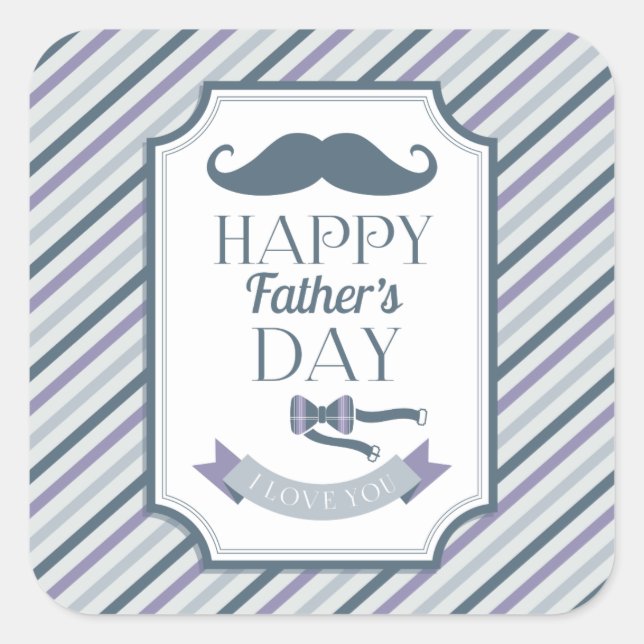 Happy Father's Day Square Sticker (Front)