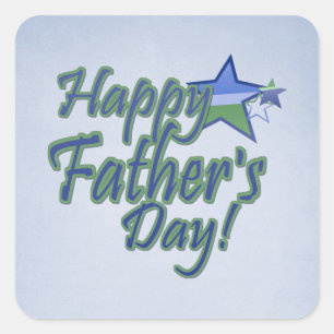 happy fathers day square sticker