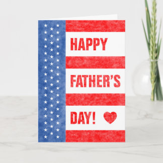 Happy Father's Day Stars and Stripes (5x7) Card