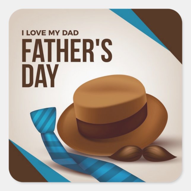 Happy Fathers Day Sticker (Front)