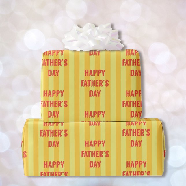 Happy Father's Day Stripe Wrapping Paper (Creator Uploaded)