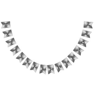 Happy Father's Day Stylish Metallic Silver Grey Bunting