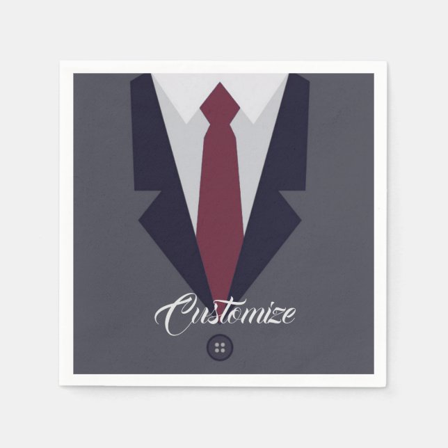 Happy Father's Day Suit Paper Napkins (Front)