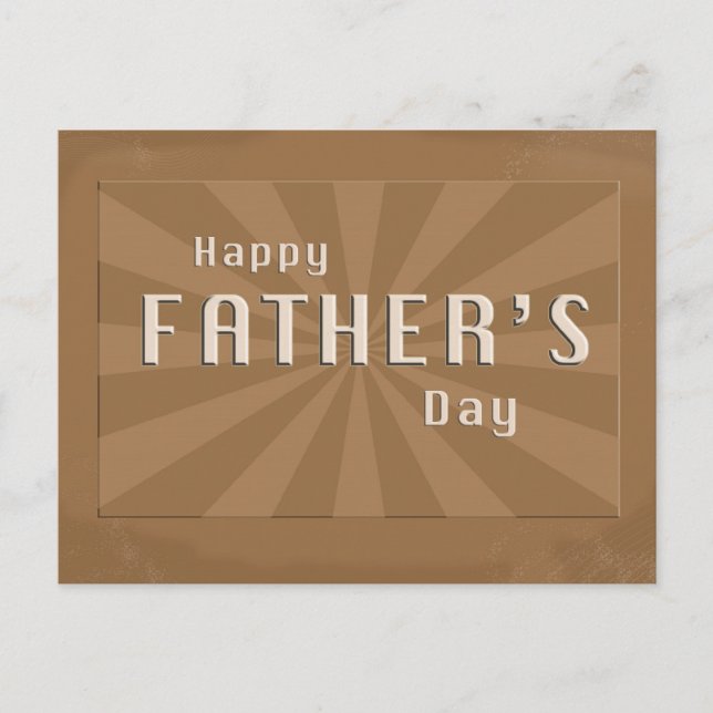 Happy Father's Day Sun Rays Postcard (Front)