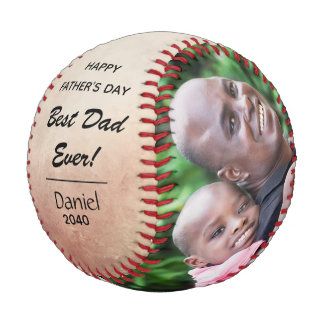 Happy Father's Day Super Father Best Dad Leather Baseball