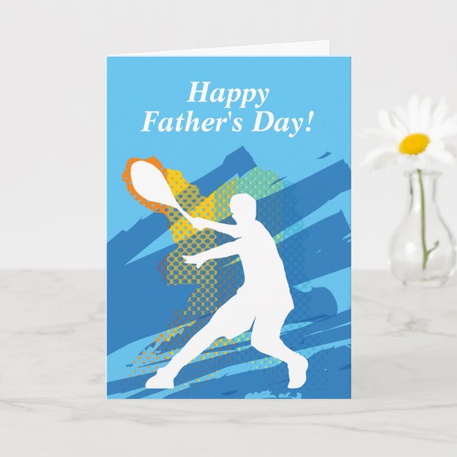 Happy Father's Day tennis design greeting Card (Small Plant)