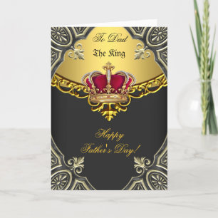 Happy Father's Day The King Crown Gold Photo Card