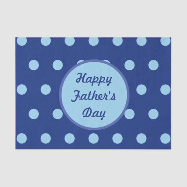 Happy Father's Day Tissue Paper (Navy & Soft Blue) (Front)