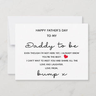 HAPPY FATHER'S DAY TO DADDY TO BE FROM BUMP CARD