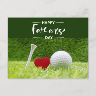 Happy Father's Day to golf Dad in green with love Postcard