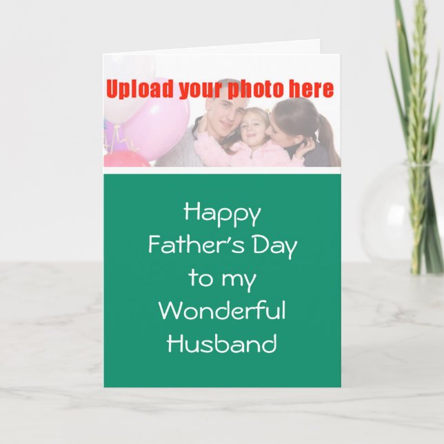 Happy Father's Day to Husband from Wife add photo Card (Front)