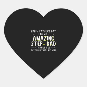 Happy Father's Day To My Amazing Step Dad With Mum Heart Sticker