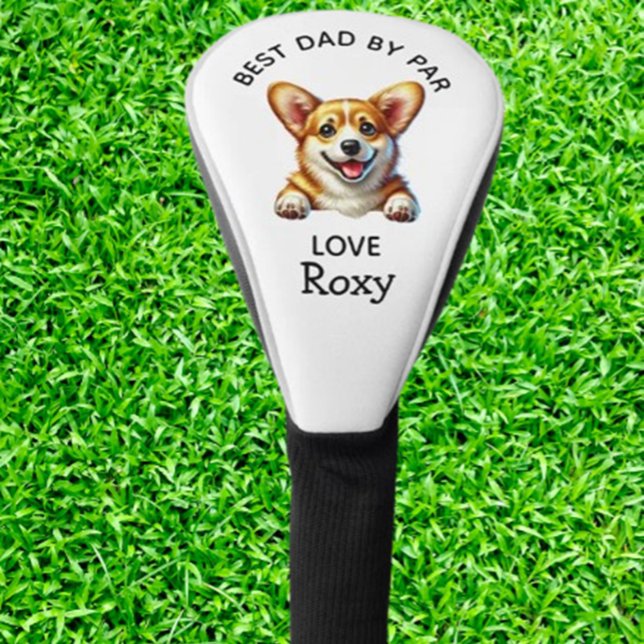 Happy Father's Day to the Best Corgi Dad! Golf Head Cover (Score big with awesome golf gift ideas! From stylish club covers to unique accessories)