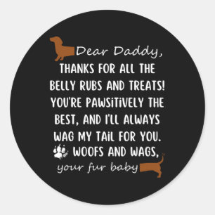 Happy Fathers Day To The Best Dog Dad Shirt Dachsh Classic Round Sticker