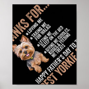 Happy Fathers Day To The Best Yorkie Dad Yorkshire Poster