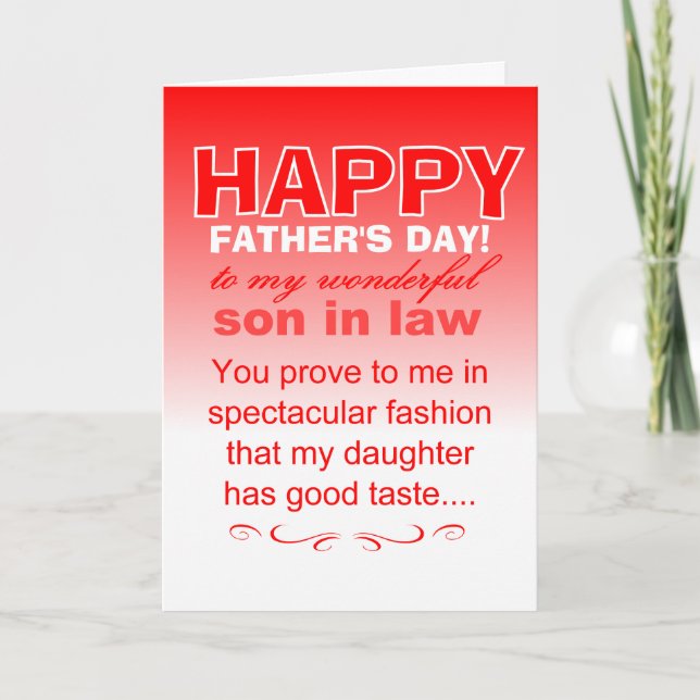 Happy father's day to wonderful son in law card (Front)
