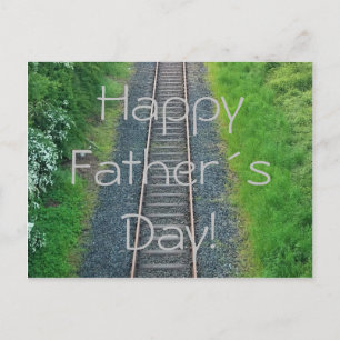 Happy Father's Day! Train Track Railway in Nature Postcard