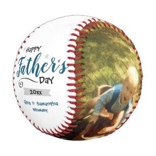 Happy Father's Day Two Photo Baseball