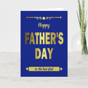 Happy Father's Day Typography Gold Holiday Card