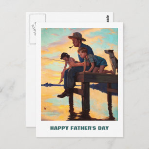 Happy Father's Day. Vintage Art  Postcard