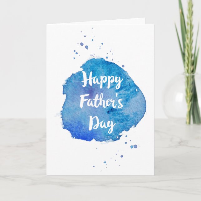 Happy Father's Day|Watercolor Splash Card (Front)