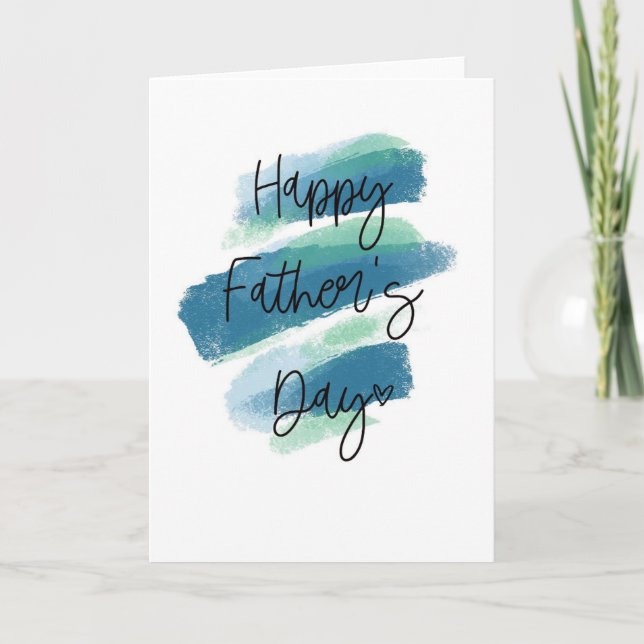 Happy Father's Day Watercolour Card (Front)