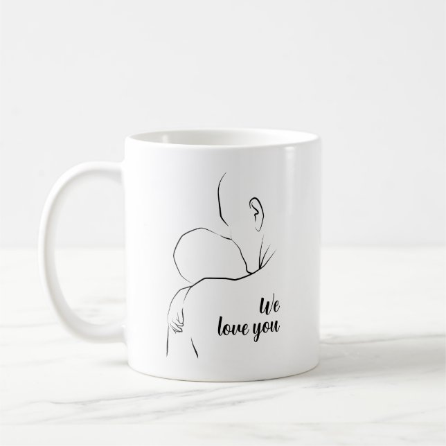 Happy Father's day We love you Baby Line Art Mug (Left)