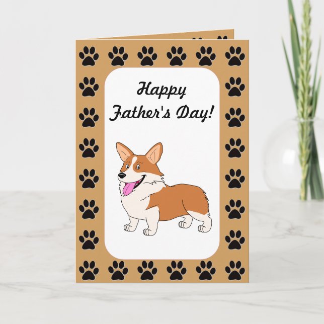 Happy Father's Day Welsh Corgi Card (Front)
