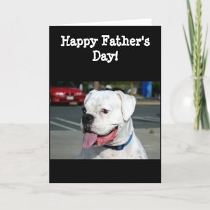 Happy Father's Day White Boxer greeting card