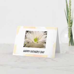 happy father's day white daisy flower card