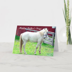 Happy Father's Day White Horse Card