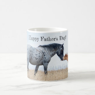 Happy Father's Day Wild Horse Stallion and Foal Coffee Mug