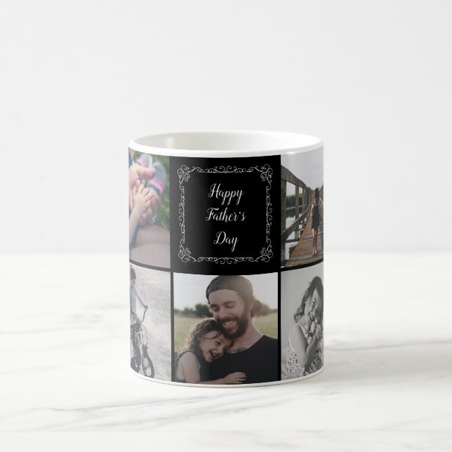Happy Father's Day With 9 Personalised Photos Mug (Center)