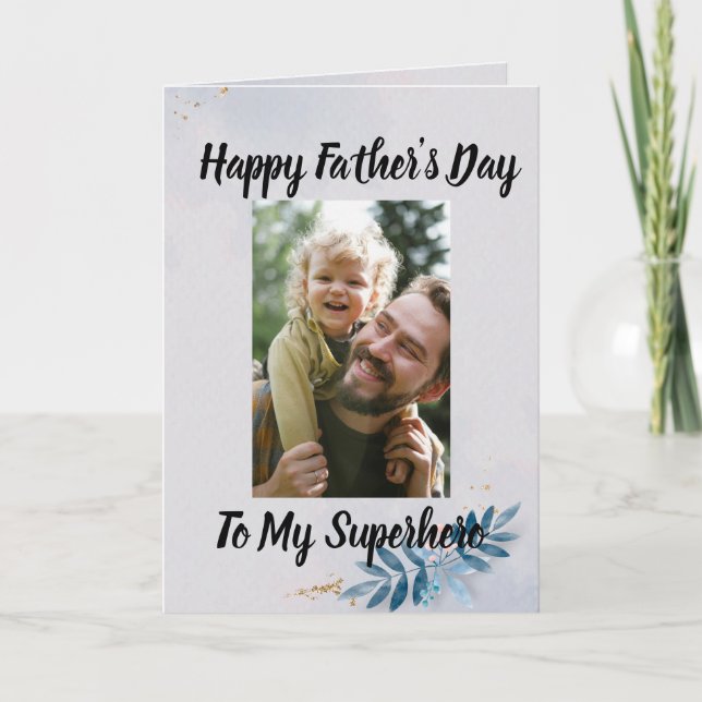 Happy fathers day with image folded greeting card (Front)