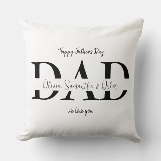 Happy Father's Day with Kids' Names -  Cushion (Front)