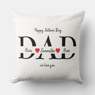 Happy Father's Day with Kids' Names - Cushion