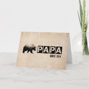 Happy Father's Day with Papa Bear Grunge Black Card