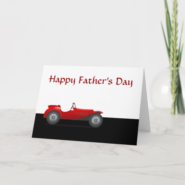 Happy Father's Day with racing car to Dad Card (Front)