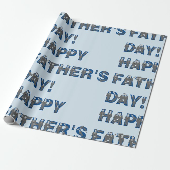 Happy Fathers Day Wrapping Paper (Unrolled)