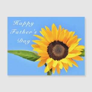 Happy Father's Day Yellow Sunflower on Blue Sky 