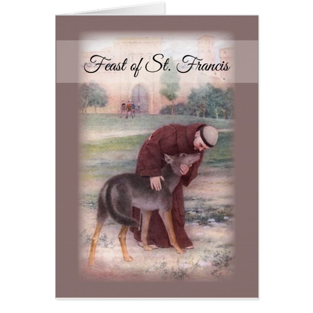 Happy Feast of St. Francis, Peace Prayer Brown (Front)